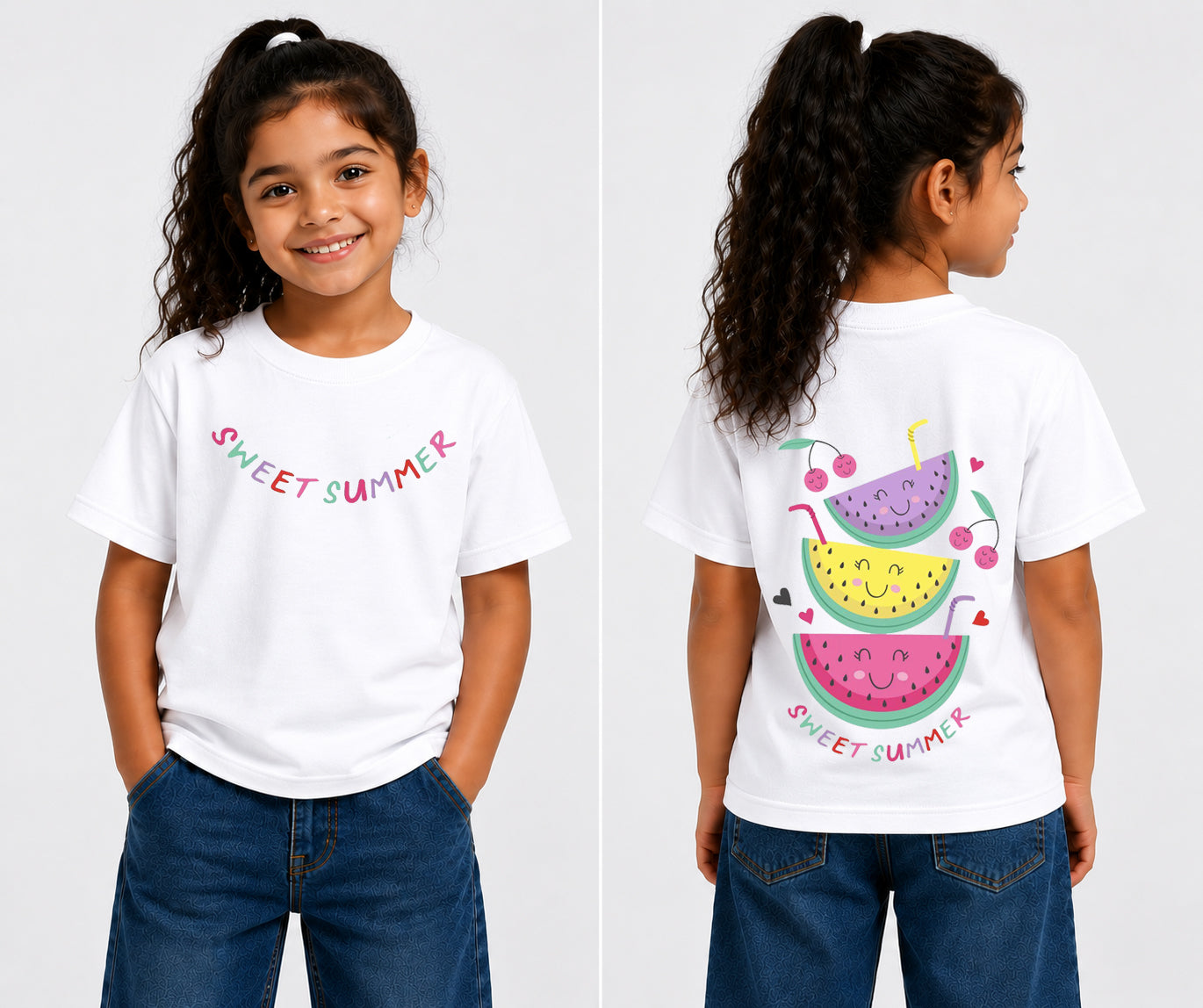 Sweet Summer Back Print Kids T-Shirt