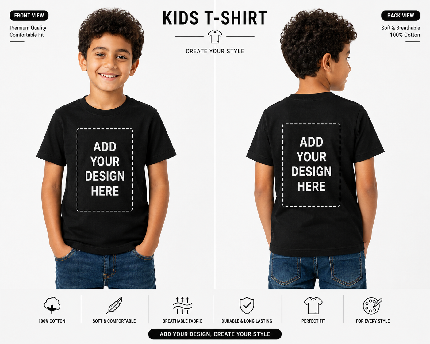 Customize Your Kids Tshirt - تيشرت مخصص للاطفال بتصميمك