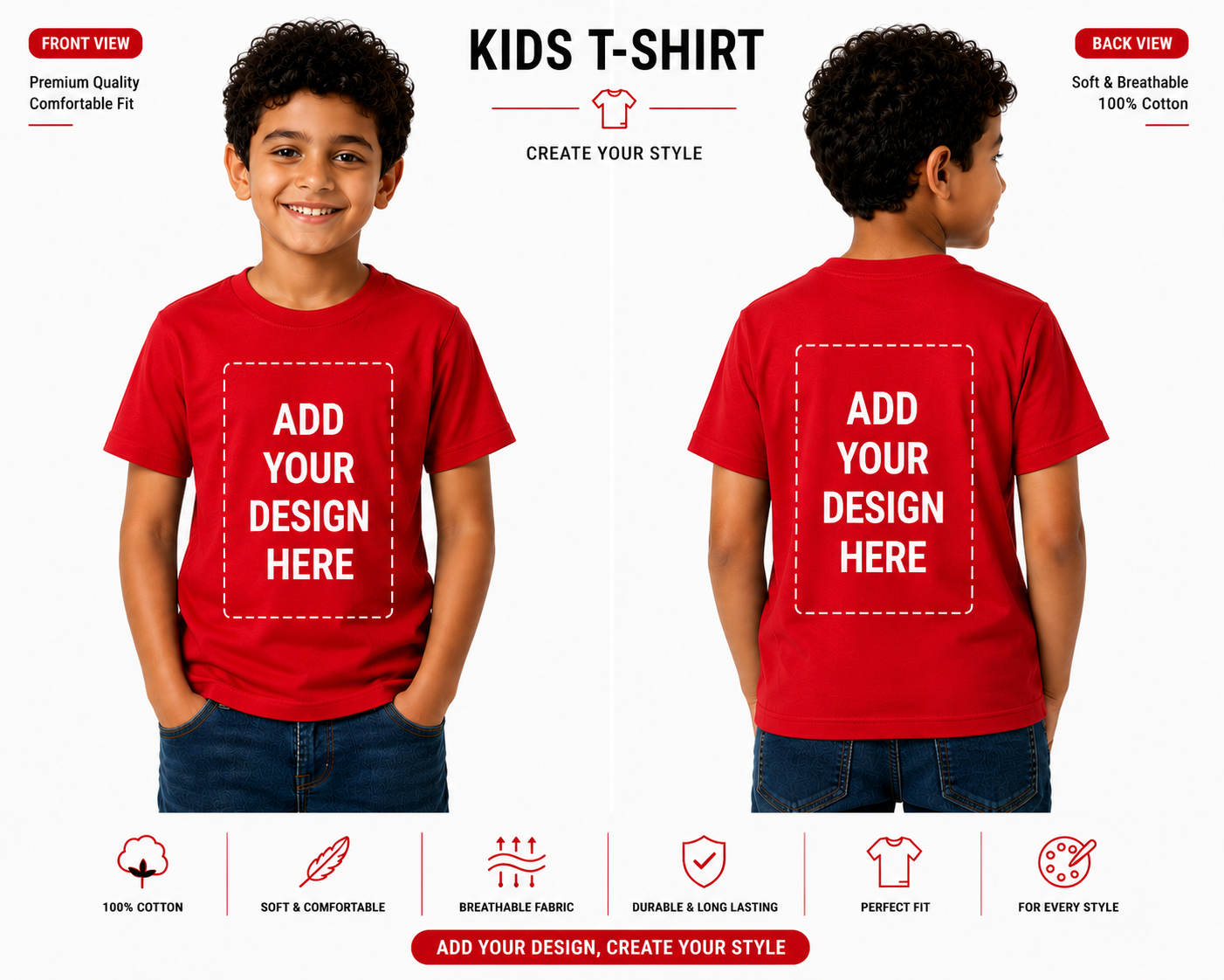Customize Your Kids Tshirt - تيشرت مخصص للاطفال بتصميمك